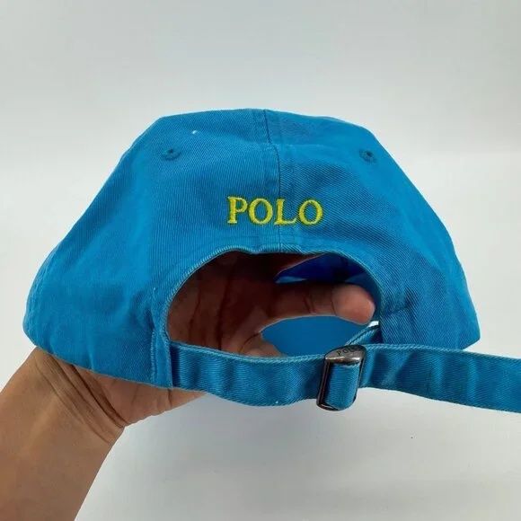 Polo Ralph Lauren Blue Embroidered Pony Baseball Cap Hat OSFA - Picture 2 of 3